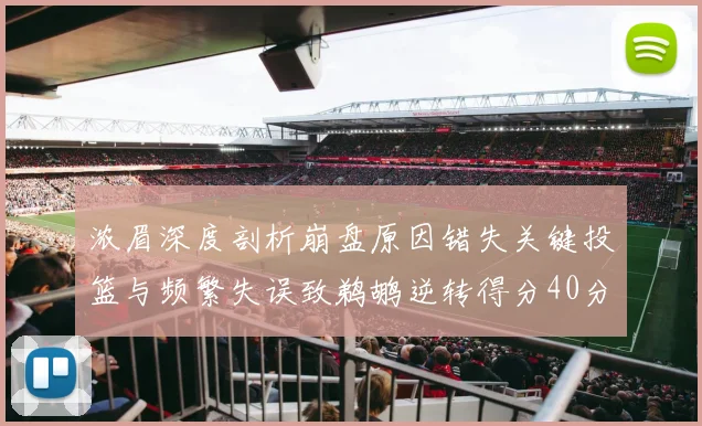 浓眉深度剖析崩盘原因错失关键投篮与频繁失误致鹈鹕逆转得分40分